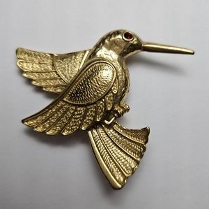 Vintage Avon Gold-tone Hummingbird Brooch Pin